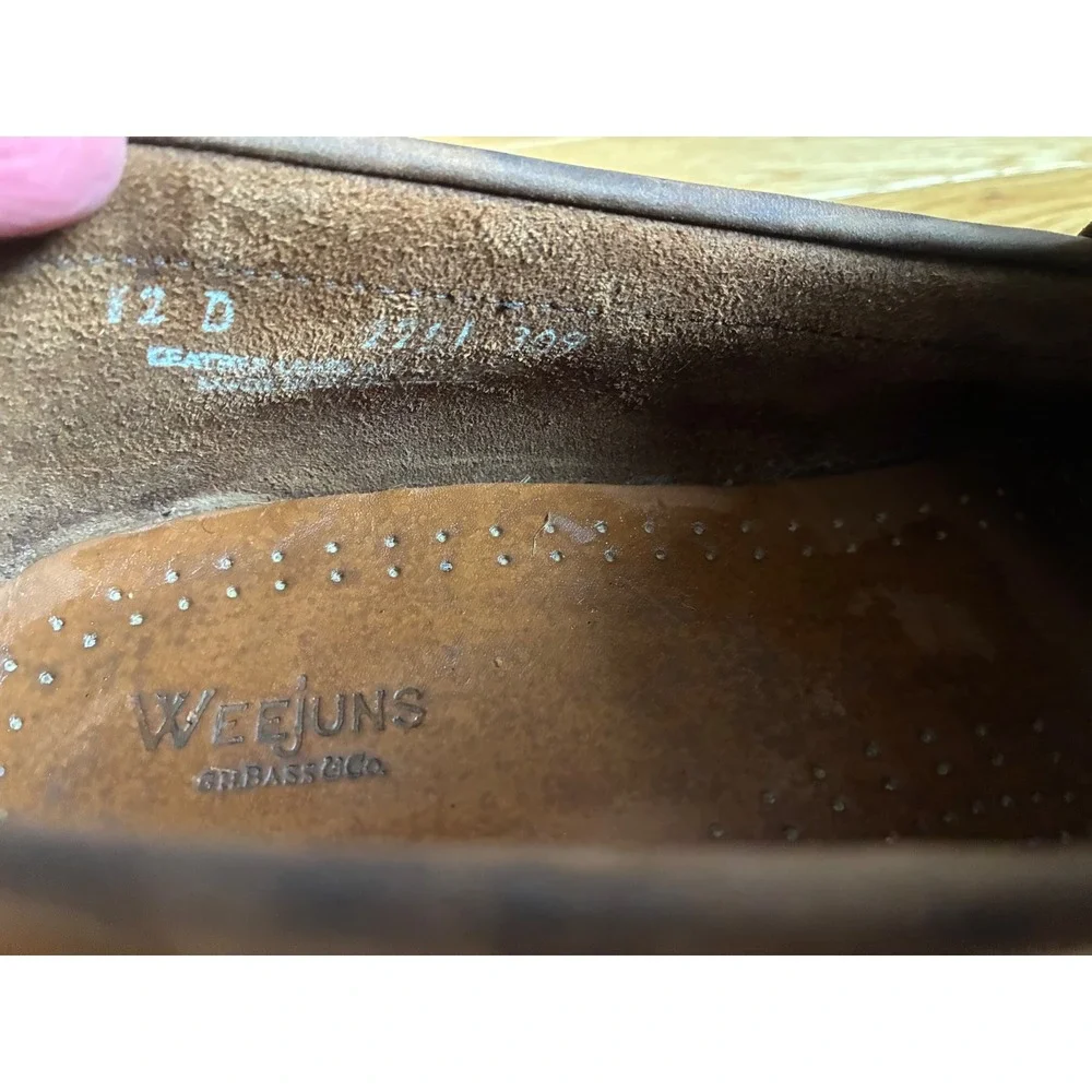 GH Bass Weejuns Mens 12 D Penny Loafers Brown Leather Camouflage Slip On